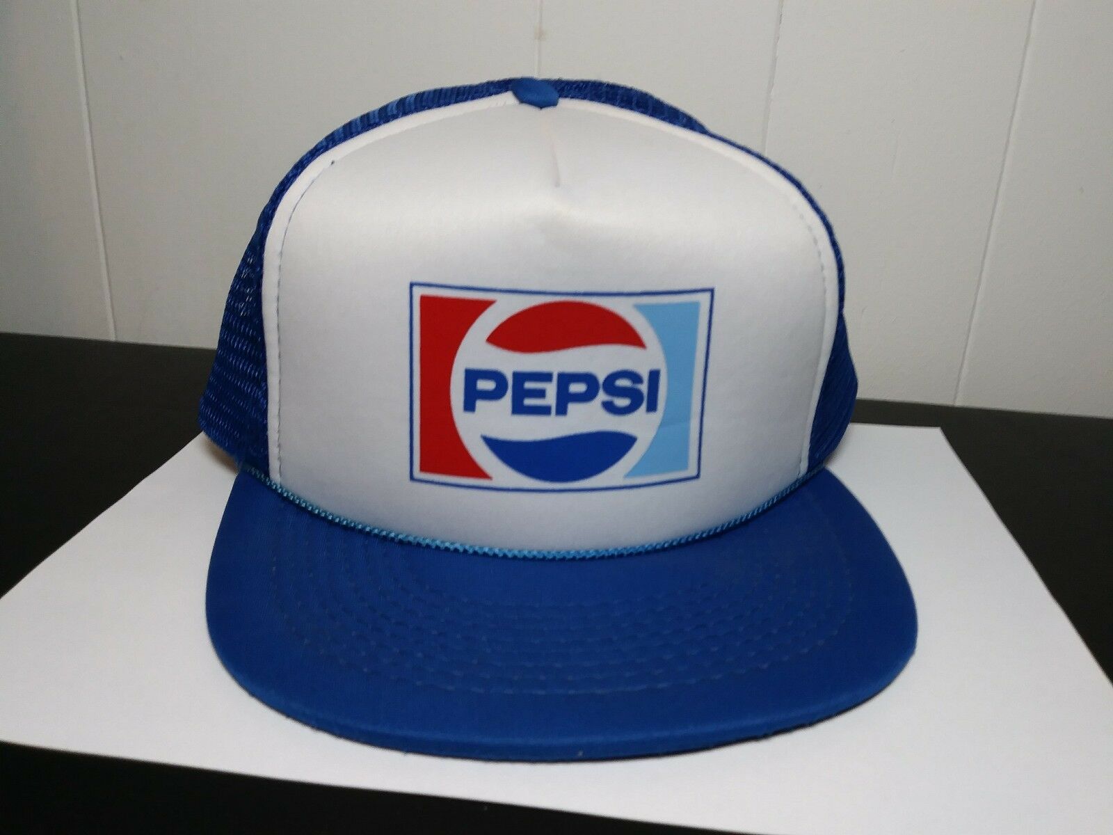 Vintage Pepsi Snap Back Trucker Hat Mesh Foam Old School Adjustable Cap Osfa