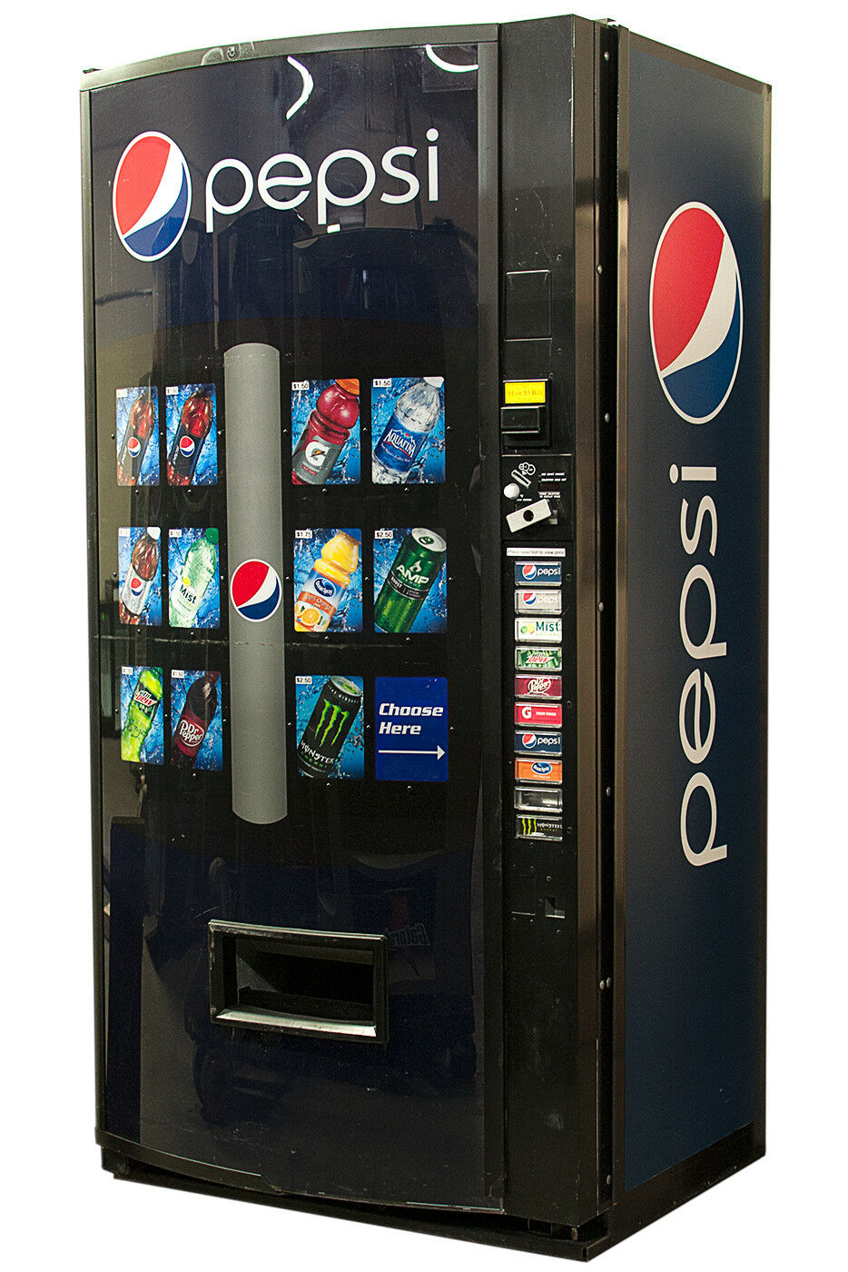 Vendo 630 Vending Machine W/ Pepsi Graphic Cans & Bottles Free Shipping