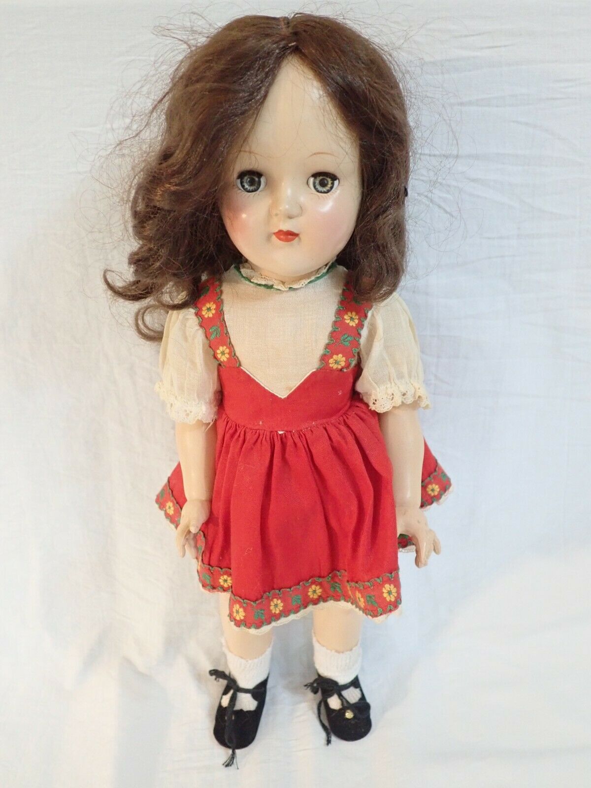 Vintage 15" Ideal P-91 Toni Girl Doll Hard Plastic Body W/ Sleepy Eyes