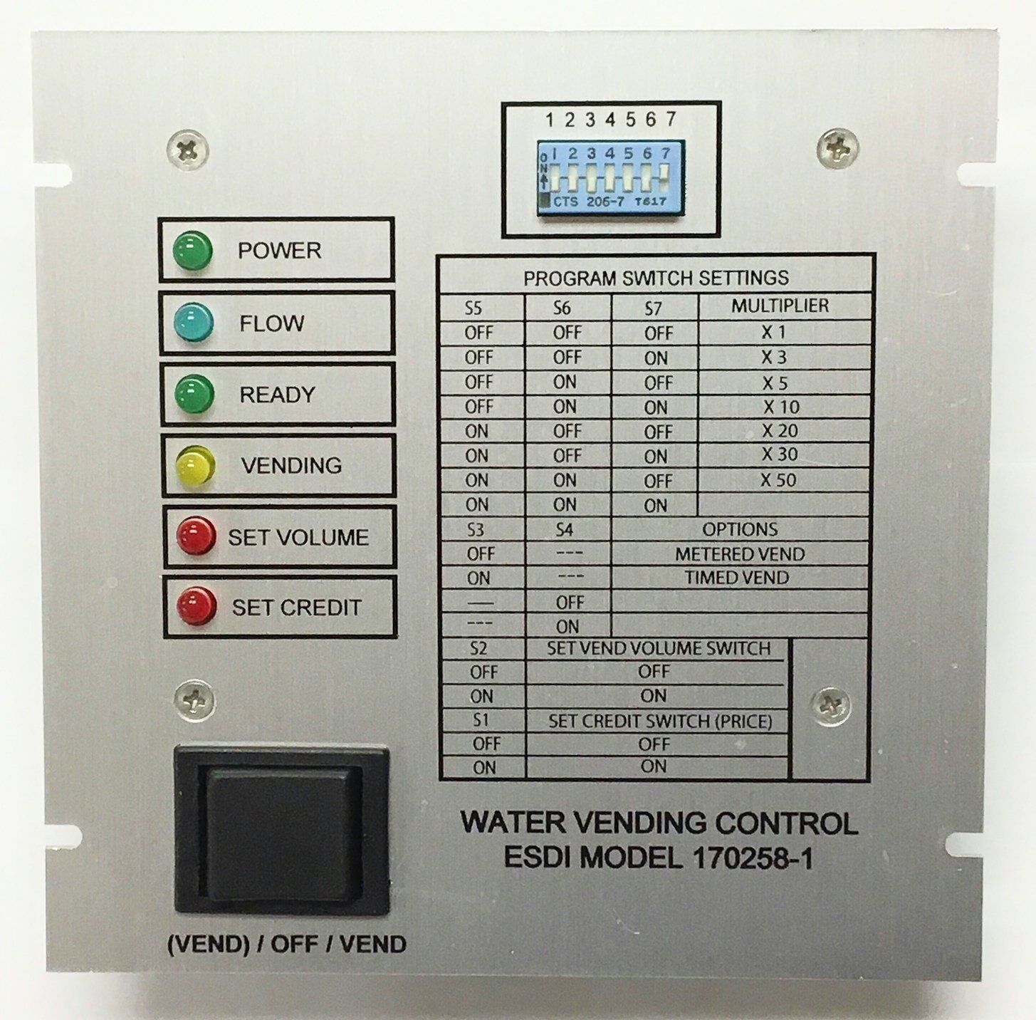 Water Vending Machine Control Board, Esdi Model 170258, New, Reliable, American