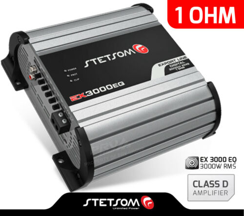 Stetsom Ex 3000 Eq 1 Ohm - Car Audio Digital Amp Built-in Eq 3k Hd Usa Warranty