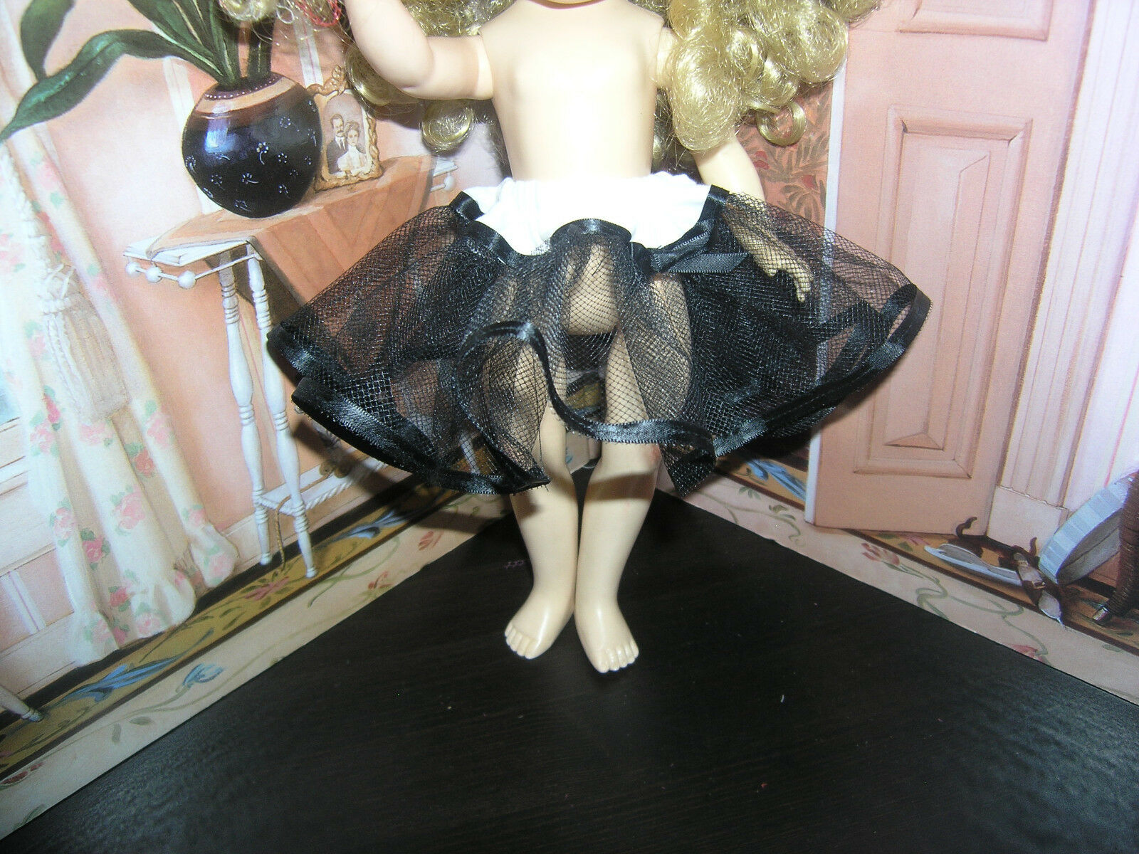 Black Nylon Net Slip Petticoat Crinoline 14" Doll Clothes Fits Ideal Toni P-90