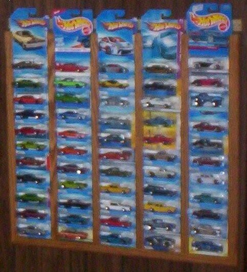 Oak Hot Wheels Matchbox Display Rack Frame Holds 55 Carded Cars Not Included Xx1