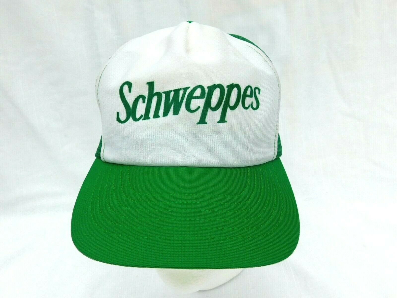 Vintage Schweppes Green Trucker Hat Adjustable Baseball Cap