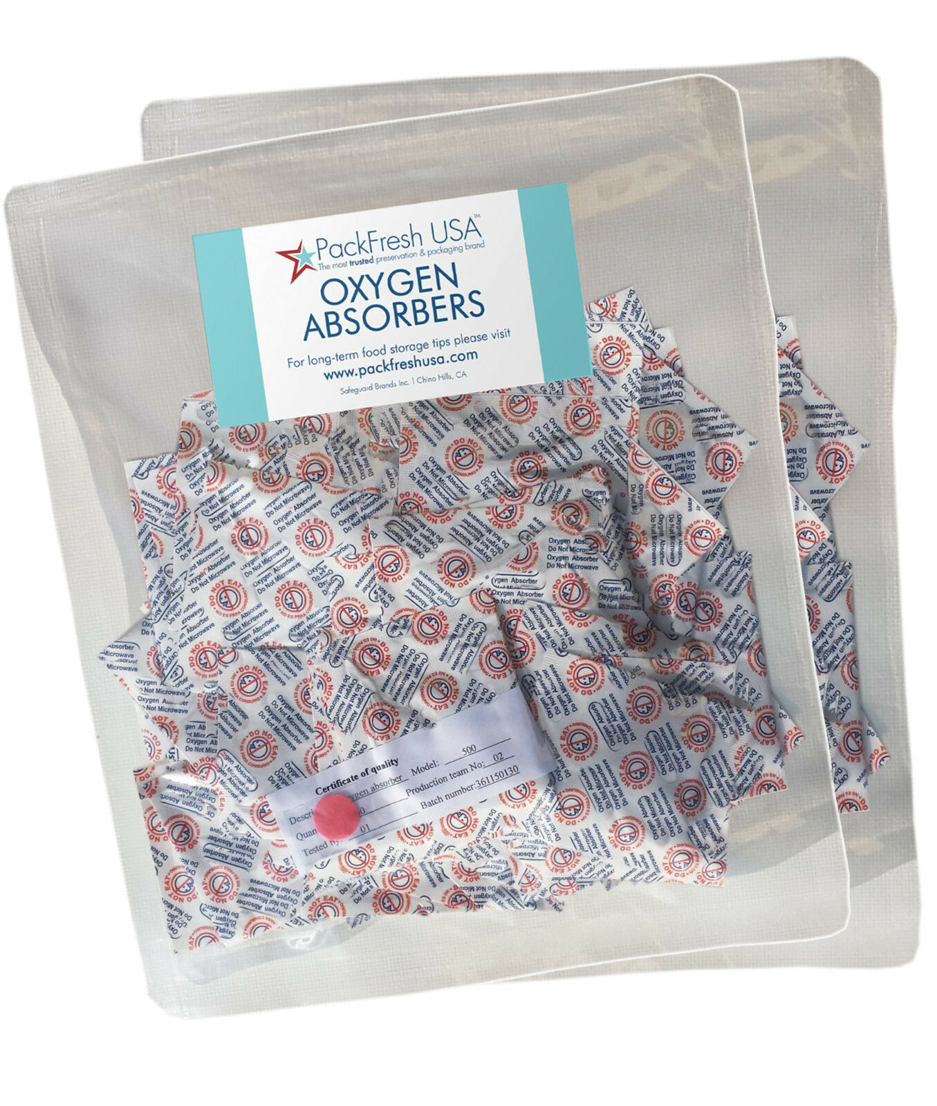 Packfreshusa 500cc Oxygen Absorber Packs Food-grade Non-toxic - 100 Pack