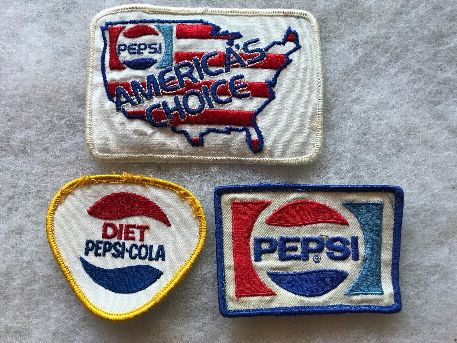 3 Different Unused Vintage Pepsi Cola Uniform Patches
