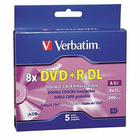 Verbatim Ver95311 Dvd+r Dual Disc,8.50 Gb,240 Min,8x,pk5