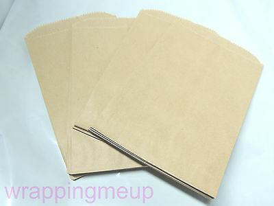 100 5x7 Cute Natural Kraft Paper Bags, Craft Bags, Wedding Party Bags, Gift Bags