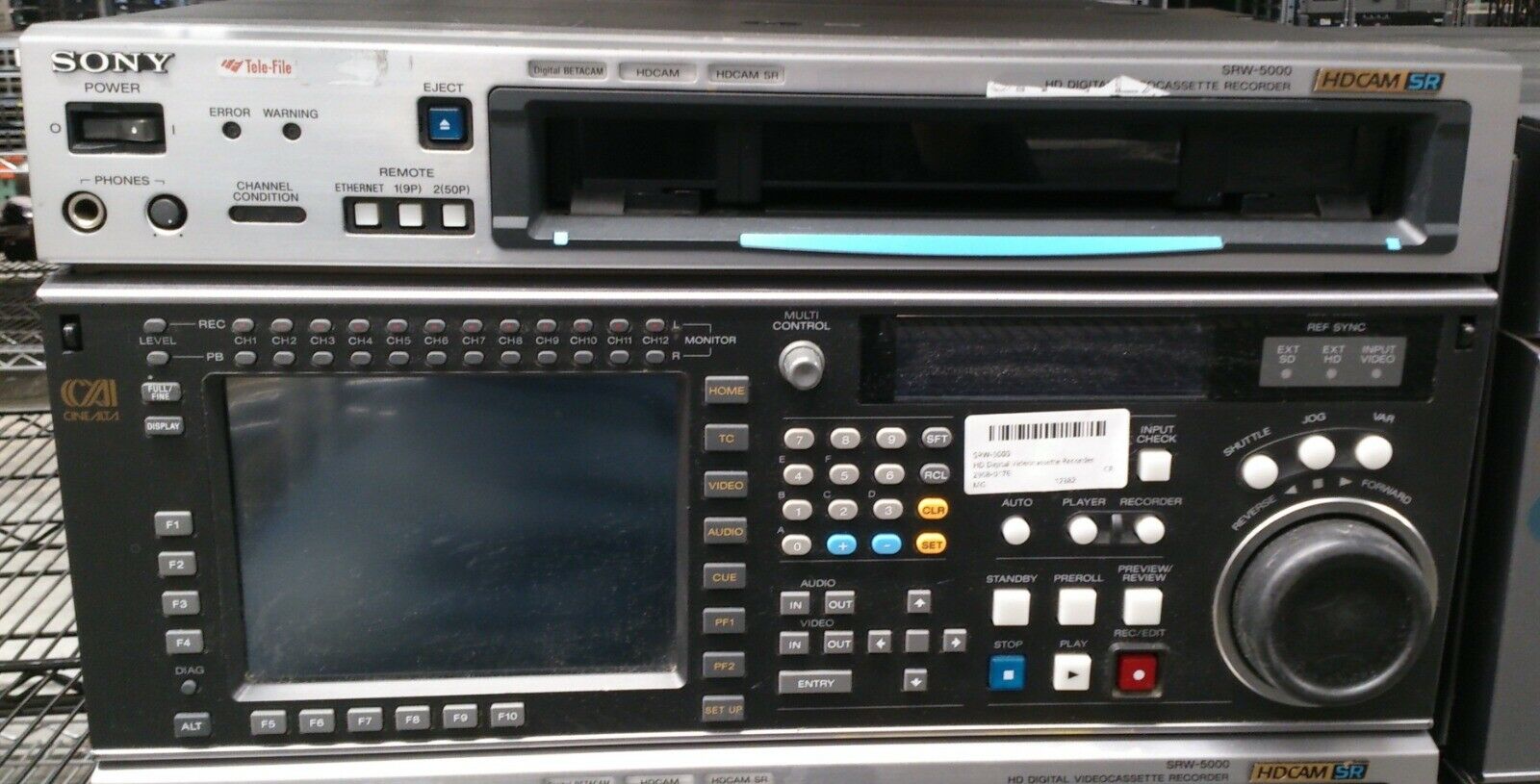 Sony Srw-5000 Hd Digital Videocassette Recorder 8326 Drum Hours