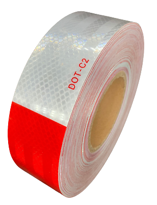2"x150' Dot-c2 Premium Reflective Red And White Conspicuity Tape Trailer 1 Roll