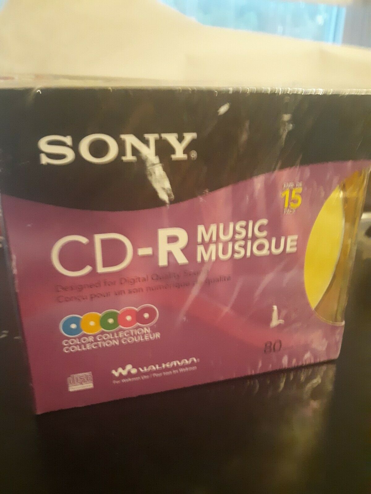 Sony Cd-r Music 15 Pack 80 Min Discs W/ Slim Cases Color Collection New Sealed