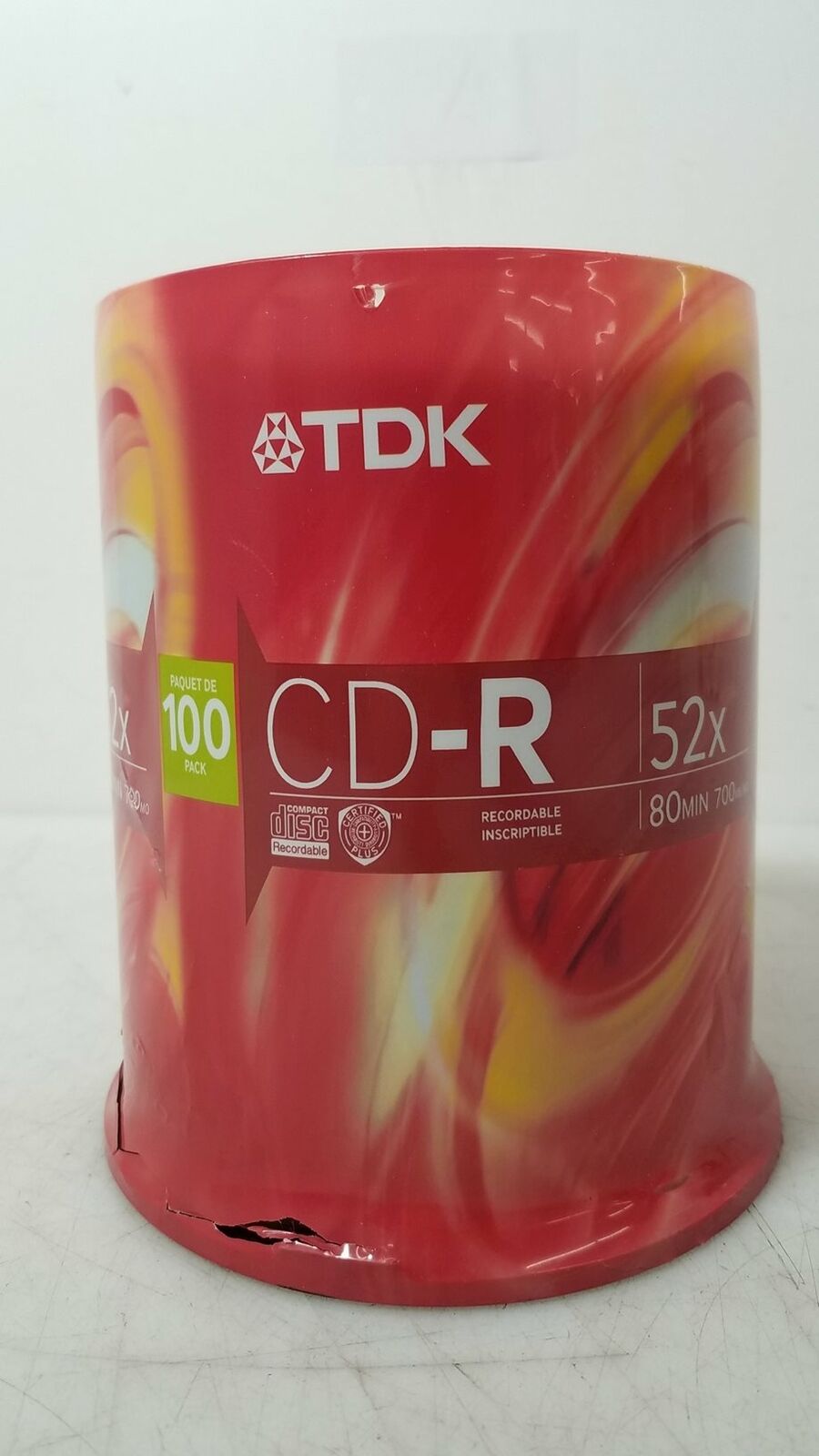 Tdk Cd-r 52x 80min 700mb/mo 100 Count Sealed