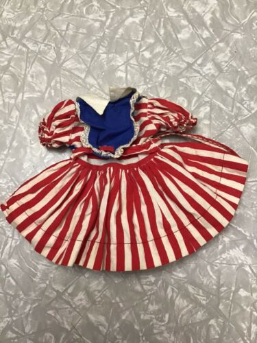 Vintage Ideal Doll Dress Tagged Ideal Toni Shirley Temple Red White Blue