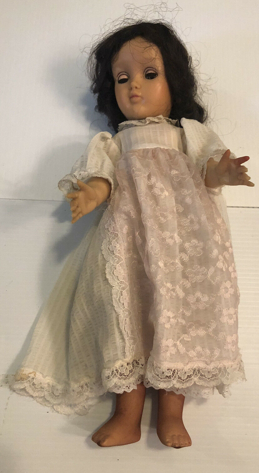 Vintage Ideal Doll P-91 Brown Hair Boho Prairie Dress