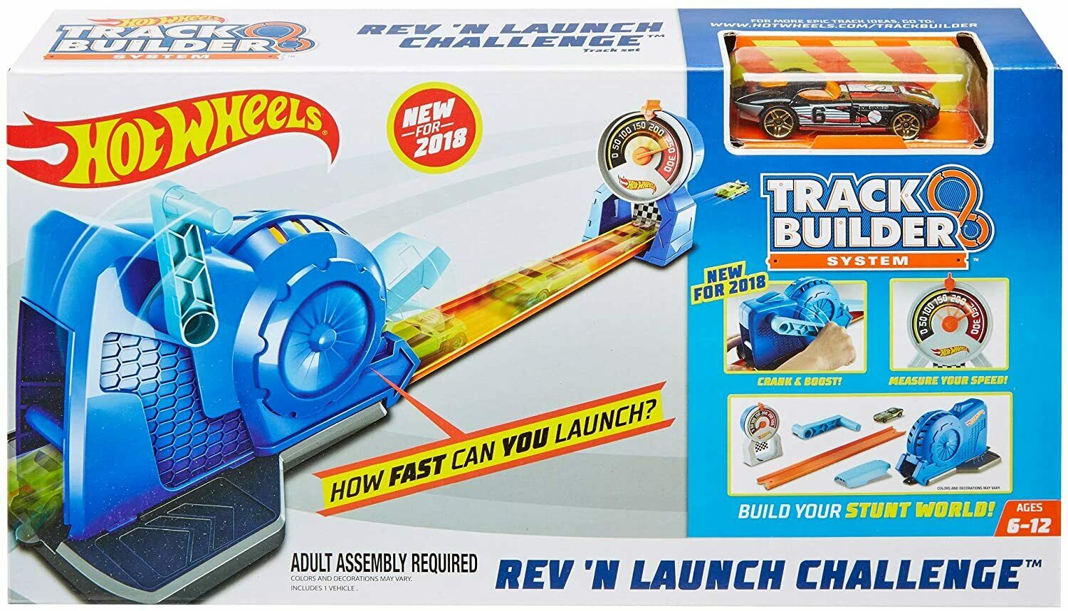 Hot Wheels Track Builder Rev 'n Launch Challenge Set (styles May Vary)