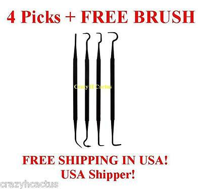 4 Piece Gun Rifle Pistol Cleaning Picks Non-marring! Non-scratching! +free Brush