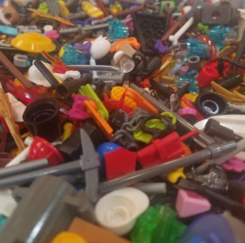 Lego Minifigure Bulk Accessories Lot X 25 Random Weapons Tools Hats City Parts