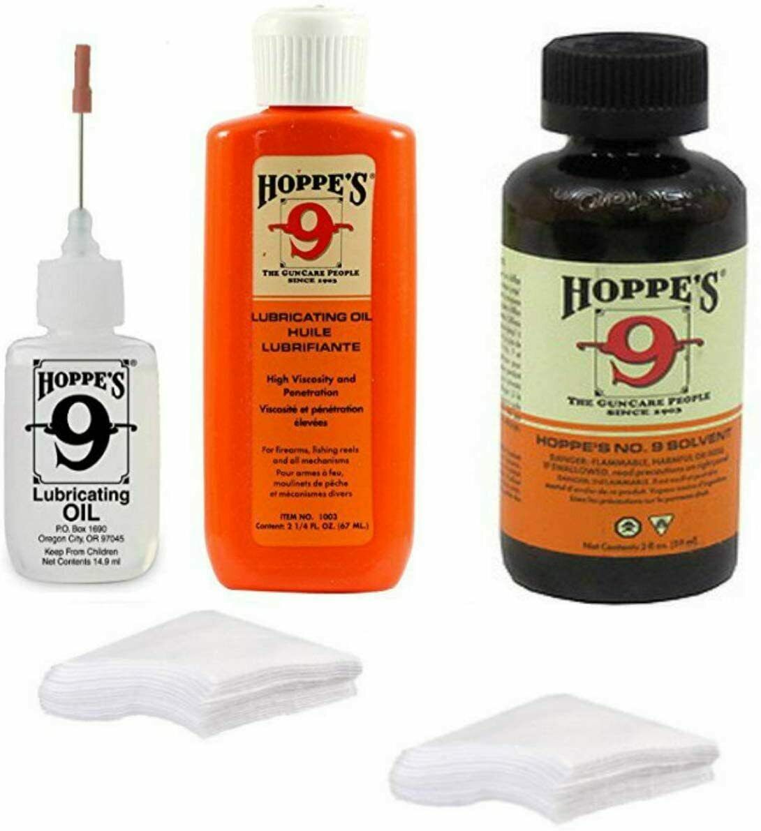Hoppes Pistol Gun Cleaning Kit - Gun Cleaner - Gun Oil Lube - Cleaning Patches