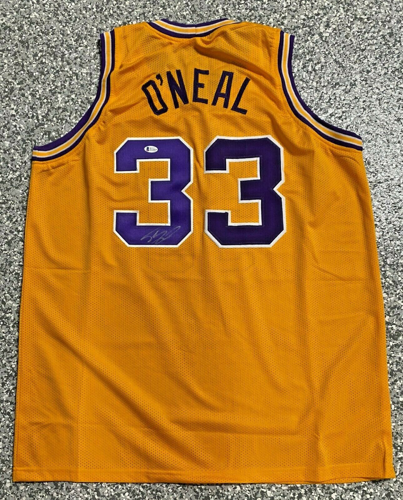 Shaquille Shaq O'neal Signed Yellow Jersey Auto Beckett Bas Witnessed Coa