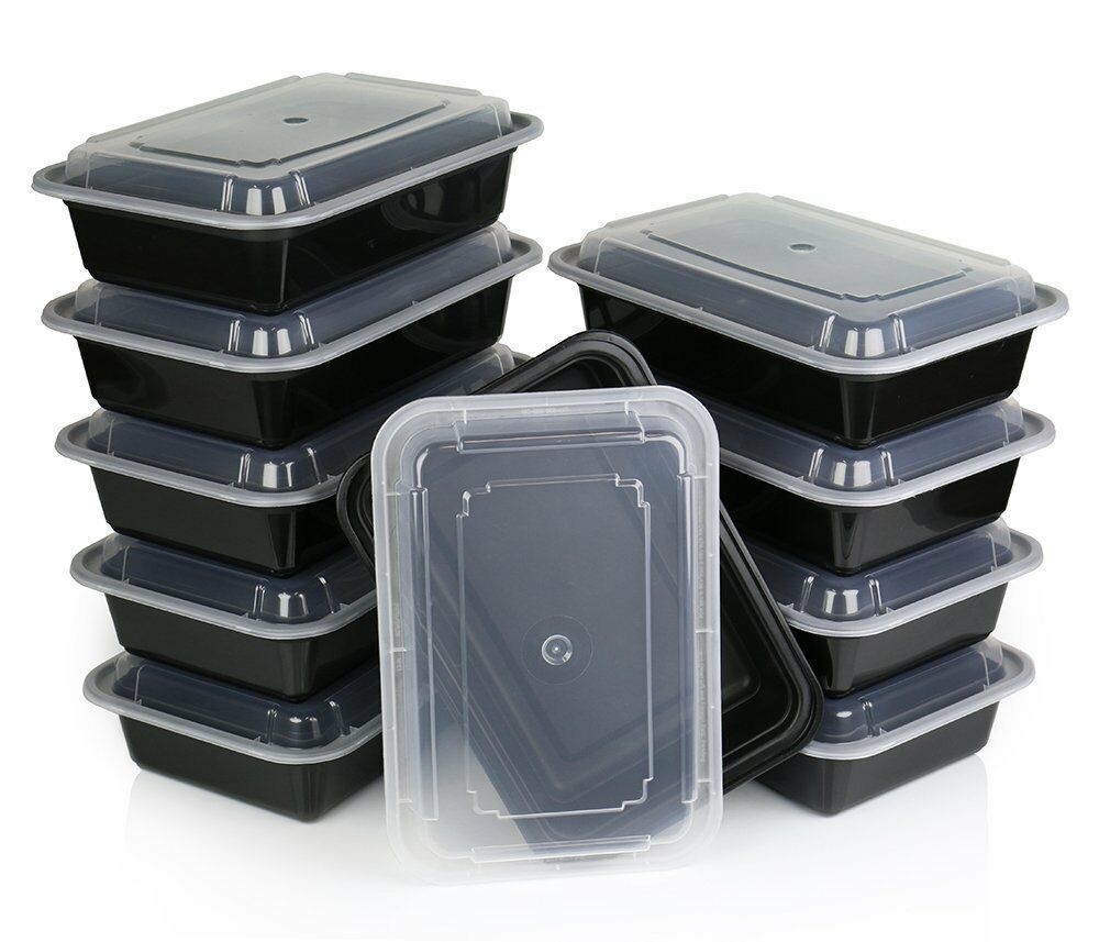 16oz Meal Prep Food Containers With Lids, Reusable Microwavable Plastic Bpa Free