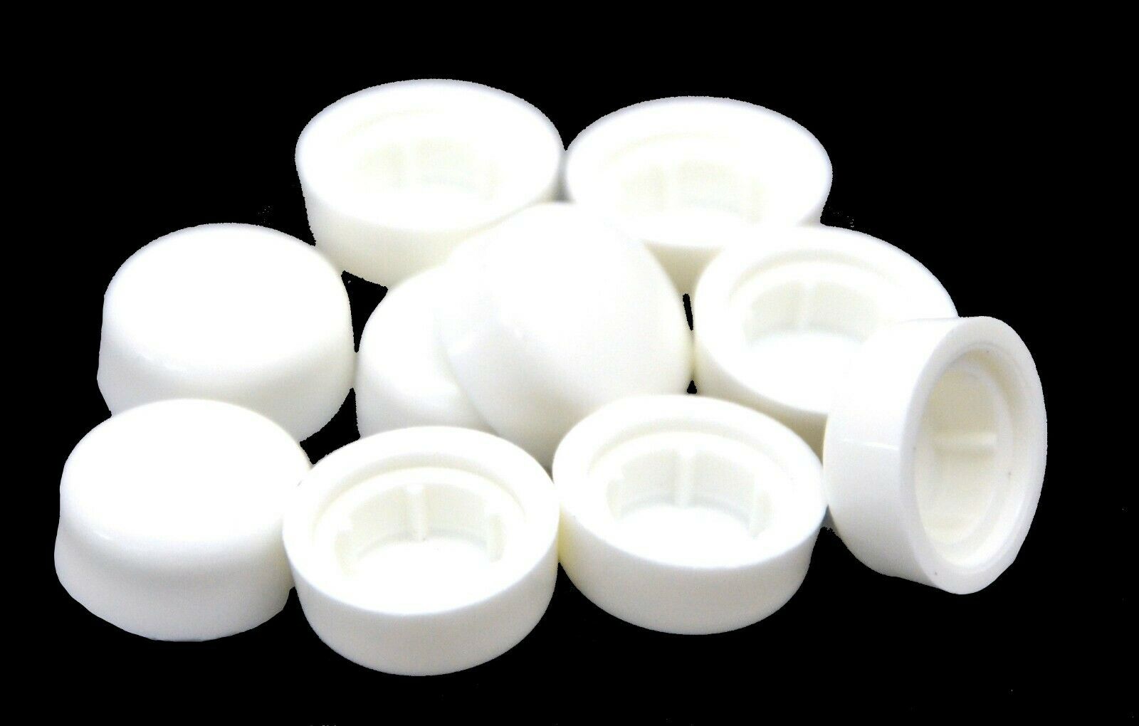 Hex Head Bolt Or Nut Cover 3/8" White Abs Plastic Dome Shaped Push On Set Of 10