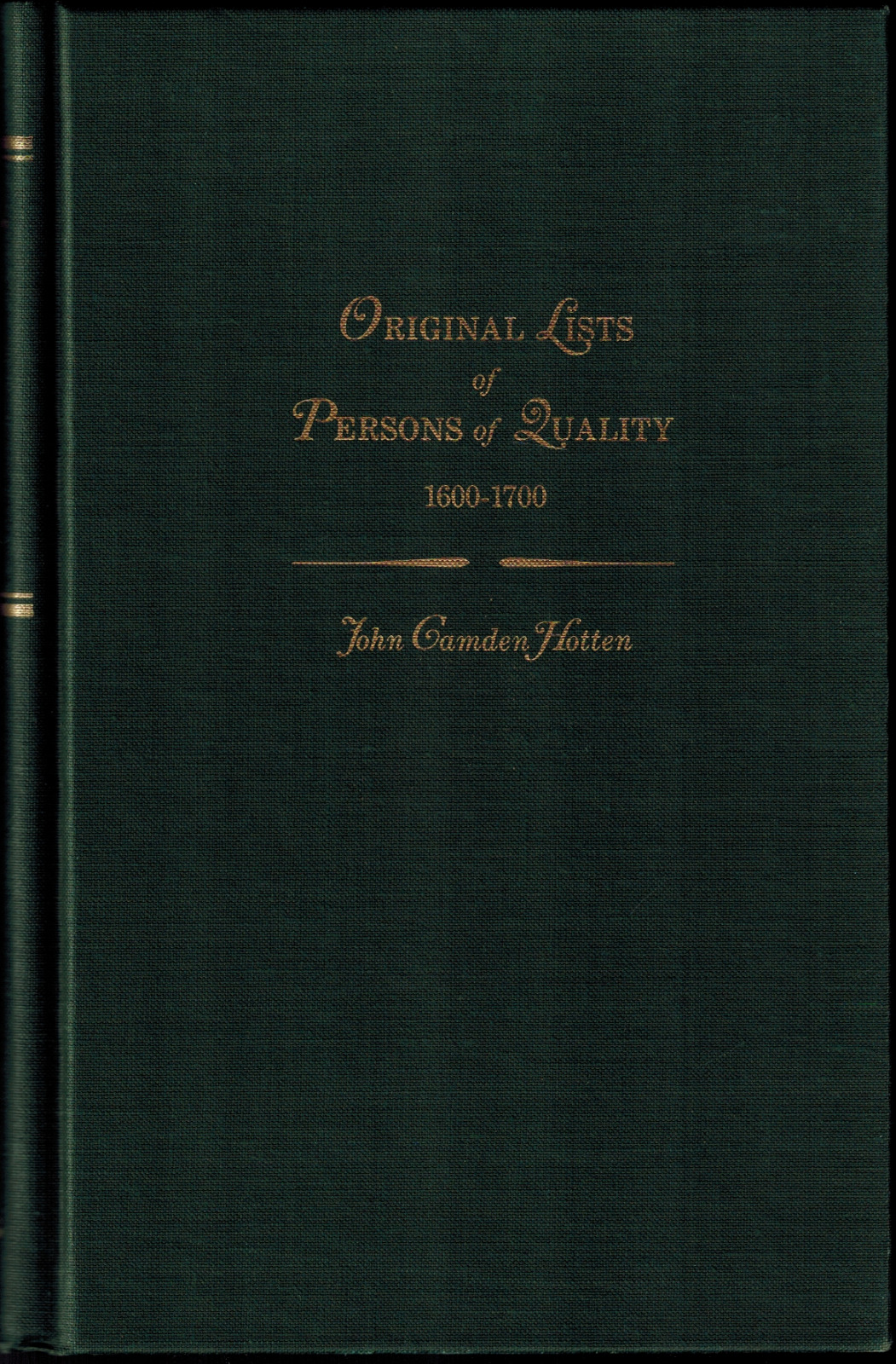 1983 Original Lists Of Persons Of Quality 1600-1700, Colonial America Genealogy