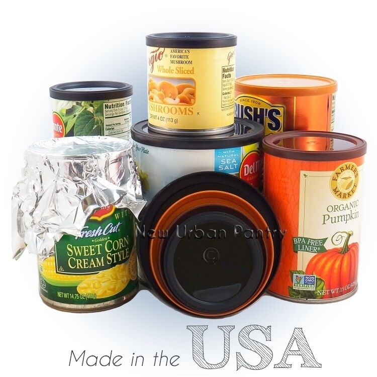 Pantry Lids Reusable Tin Can Covers/couvercles For Canned People Food. 4 Sizes