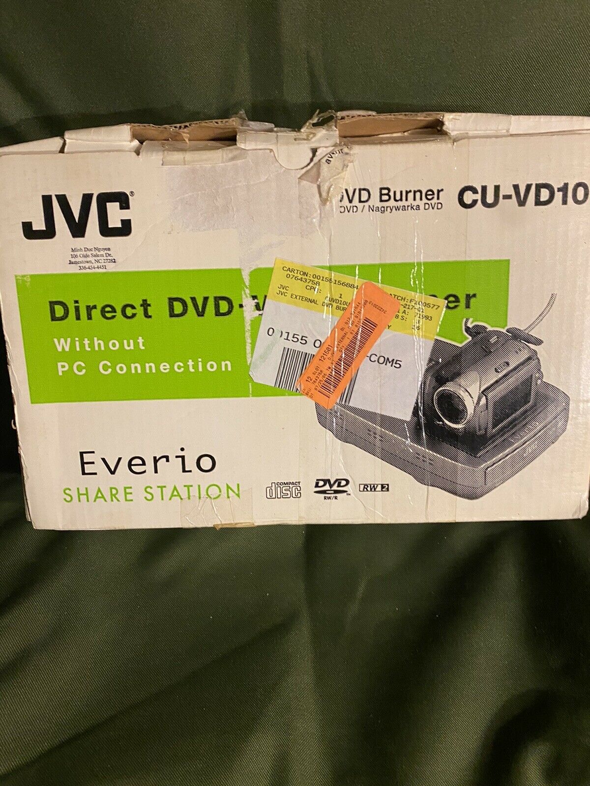 Jvc Cu-vd10 Direct Dvd-video Burner