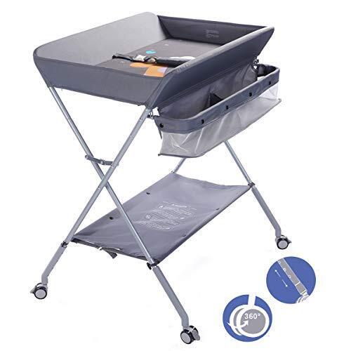 Baby Changing Table Portable Folding Diaper Changing station With Wheels,