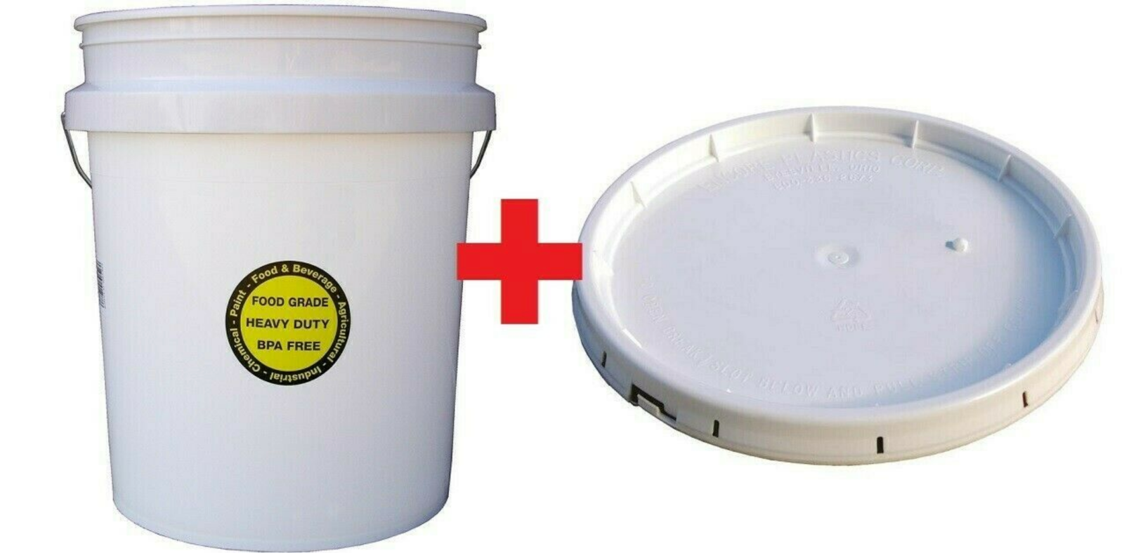 5 Gallon All Purpose Bucket With Lid Commercial Food Grade Durable Plastic Usa