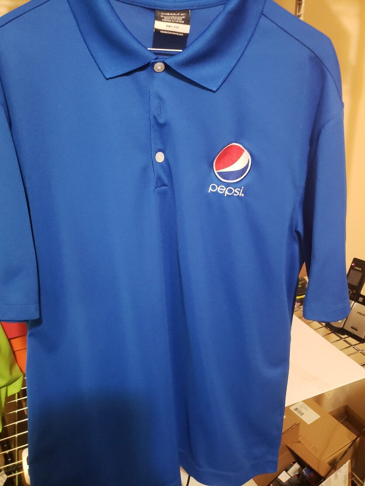 Pepsi Polo Style Button Shirt Mens Size Medium  Nike