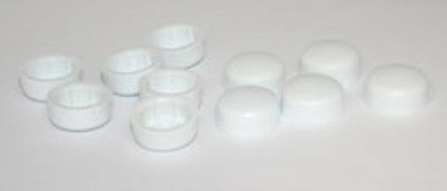 Hex Head Bolt Or Nut Cover 9/16" White Abs Plastic Dome Shape Push On Set Of 10
