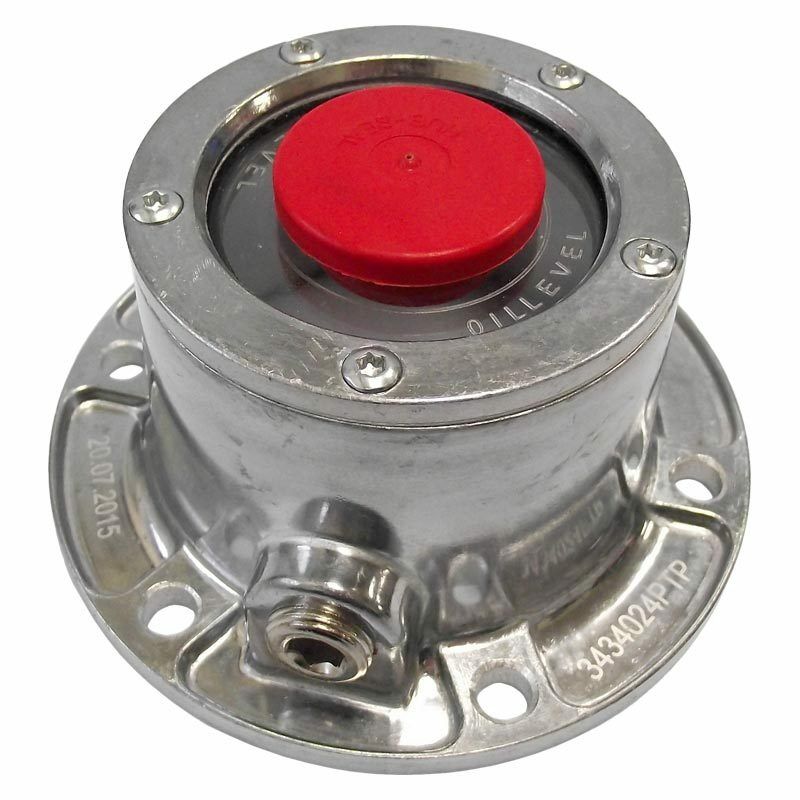 Polished Aluminum Hub Cap W/ Side Fill Plug (replaces Stemco 343-4024)